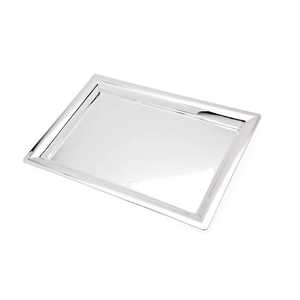 Premium Stainless Steel Rectangular Serving Tray Silver Mirror Polish Rounded Corner <b>Buffet</b> Food Catering Platter Flat - Product Image 4