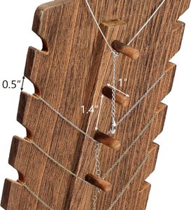 ขาตั้งโชว์สร้อยคอไม้น้ำหนักเบา 2 ชิ้น ชุดที่วางเครื่องประดับสุดหรูสำหรับโชว์และจัดเก็บสร้อยคอ - Product Image 4