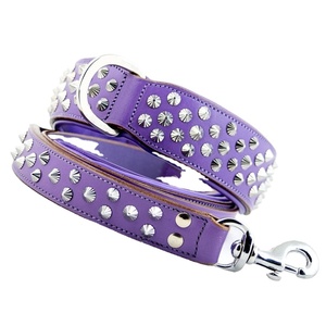 Collar de perro de cuero suave hecho a mano, nuevos tachuelas de punta, proveedor indio exclusivo, mayorista, todos los tamaños disponibles, remache de patrón sólido - Product Image 4