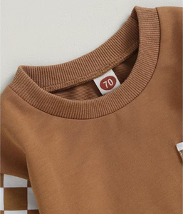 Customized Brand Baby Casual Print Color-Block Zip-Up Hooded Long Sleeve Jersey Sweatshirt Joggers 100% Cotton Worsted Fabric - Product Image 4