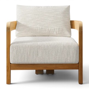 Chaise longue d'extérieur scandinave en teck massif avec coussin imperméable résistant aux intempéries, mobilier pour hôtel et villa, OEM ODM - Product Image 4