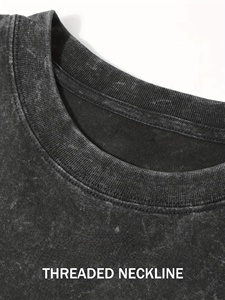 เสื้อยืดสไตล์โมเดิร์นแบบฟอกสี ดีไซน์ลำลองทันสมัย ใส่สบาย ทรงหลวม เหมาะสำหรับใส่ในชีวิตประจำวัน - Product Image 3