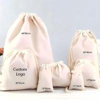 Sacs de protection en coton personnalisés en gros pour sacs à main, sacs à bijoux de luxe avec cordon de serrage et logo
