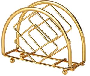 Servilletero de acero inoxidable con acabado dorado de diseño para restaurante y bar de hotel - Product Image 1