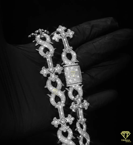 Cross Cuban Link <b>Chain</b> Spikes Hip Hop <b>Iced</b> <b>Out</b> Bling Jewelry Moissanite Diamond Luxury Necklace Pass Diamond Tester - Product Image 3
