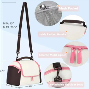 Women's Large Capacity Portable Cooler Bag Custom Designed Aluminum Foil Thermal Lunch Bag Made of Durable Polyester - Product Image 4