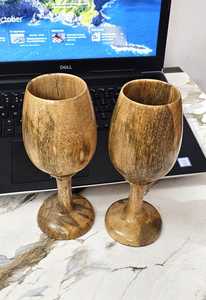 Verre à shot en bois poli Ali Fashion Art, design classique, 150 ml, modèle écologique AFA-01, pour cocktails et vin, idéal pour les fêtes - Product Image 4