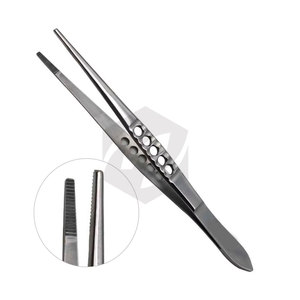 Pinzas quirúrgicas manuales premium de 6 pulgadas para tejido, instrumentos médicos con puntas serradas y mango fenestrado, que cumplen con MOL - Product Image 6