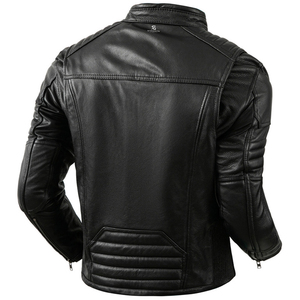 Men's <b>Vintage</b> Leather <b>Jacket</b> Genuine Leather <b>Motorcycle</b> Biker Casual Winter Outerwear Classic Streetwear <b>Jacket</b> - Product Image 4