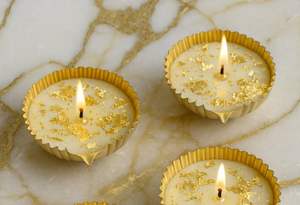 Lotus Urli Bowl <b>Golden</b> Decorative Bowl for Floating Candles Diwali <b>Decoration</b> <b>Wedding</b> Decor and Festive Crafts - Product Image 2