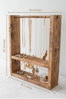 Organisateur de bijoux en bois rectangulaire, support minimaliste pour colliers, multifonctionnel, décoration d'intérieur pour la chambre à coucher, présentoir de table
