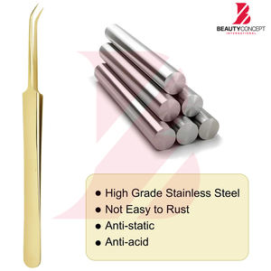 Pinzas de Acero Inoxidable Reforzadas, Punta Puntiaguda para Depilar Cejas y Extensión de Pestañas, Juego de Pinzas de Alta Precisión - Product Image 2
