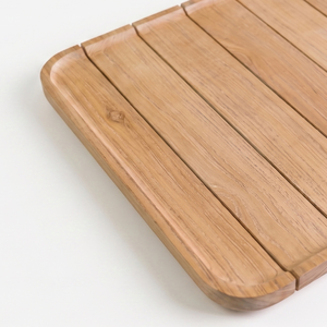 Bandeja de Madera con Listones, Bandeja Cuadrada de Madera para Servir con Bordes Elevados, Decoración Rústica para Mesa - Product Image 3