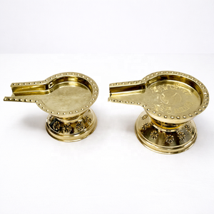 Brass Abhishek Tray with Spout Handcrafted Brass Pooja Jal Dhara Stand <b>Decorative</b> Oil Pouring Tray for Temple & Homes - Product Image 1