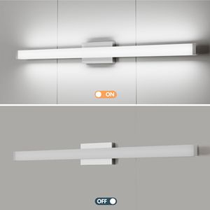 Lampada LED da 41 Pollici 24W 6000K Bianco Freddo per Specchio da Bagno, Illuminazione a Parete Quadrata in Nichel Spazzolato - Product Image 6