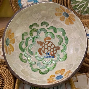 Recuerdo de Vietnam, Tazón de Coco con Incrustaciones de Madreperla, Precio Económico, MOQ Bajo, Venta al por Mayor Directa de Fábrica - Product Image 1