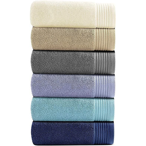 Toalla de Baño y Playa de Algodón Jacquard Teñido con Hilo, Diseño a Rayas Grandes, Suave, Absorbente y de Alta Calidad - Product Image 3