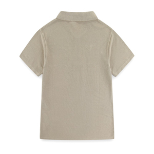 Nouveaux polos décontractés pour garçons, été-automne, col rond, double boutonnage, manches courtes, respirants, en toile, coupe classique, polyester - Product Image 2