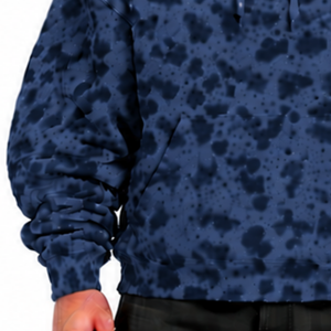 Navy Blue <b>Leopard</b> <b>Print</b> <b>Hoodie</b> Heavyweight Pullover Sweatshirt Oversized Fit Drawstring Hood Kangaroo Pocket Casual Streetwear - Product Image 6