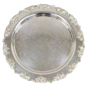 Plato de Servir de Aluminio Grabado, Plato Decorativo para el Hogar, Plato de Lujo para Fiestas, Cenas y Frutas, Plato Popular de Aluminio - Product Image 1