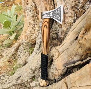 Custom Gift High Quality Carbon Steel Blade Hammer <b>Axe</b> Handcrafted Wooden <b>Handle</b> Survival - Product Image 1