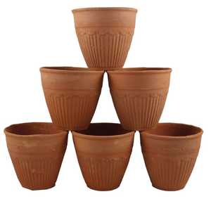 Handmade Terracotta <b>Tea</b> Cup and Saucer <b>Set</b> Vintage Embossed Ceramic Drinkware for Home Office <b>Party</b> - Product Image 4