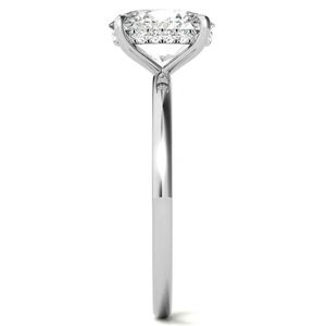 Anillo Solitario de Moissanita con Corte Ovalado y Halo Oculto, Plata de Ley 925, Anillo de Compromiso, Boda o Fiesta para Mujer - Product Image 4