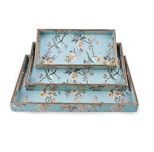 ถาดเสิร์ฟอาหารแบบตั้งโต๊ะ พิมพ์ลาย ใช้สำหรับจัดเก็บอาหารอย่างดี ถาดเสิร์ฟขายดี ถาดไม้พิมพ์ลายทำมือ รูปทรงสี่เหลี่ยม - Product Image 1