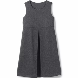 Vestido Escolar Formal Gris Elegante Sin Mangas de Algodón para Niñas, Tela Tejida - Product Image 3