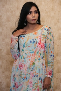Vestido Maxi con Estampado Floral y Hombros Descubiertos, Mangas Tipo Kimono, Túnica Holgada de Georgette, Cintura Imperio, Estilo Romántico de Verano - Product Image 5
