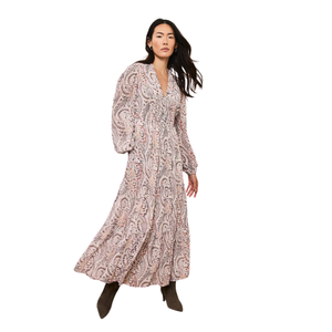 Vestido Maxi Floral con Corte en A para Mujer, Vestido de Manga Corta con Lazo Delantero - Product Image 1