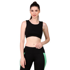Nouveauté : Ensemble de sport yoga noir uni, respirant et léger, 2 pièces, vêtements de sport pour femmes, gym, fitness, course à pied, jogging - Product Image 2