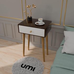 Modern Bedside <b>Table</b> with Solid Wood Legs, Minimalist and Practical End <b>Side</b> <b>Table</b> with <b>Drawer</b> Storage, Easy Assembly - Product Image 3