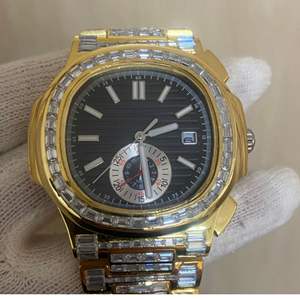 Reloj de Diamantes Cultivados en Laboratorio de Alta Calidad, Totalmente Personalizado, para Hombre, Estilo Hip Hop, Regalo de Joyería de Diamantes - Product Image 3