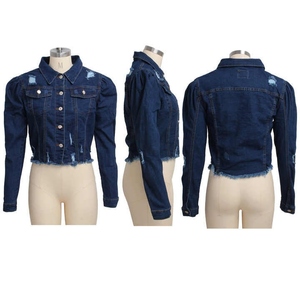 Chaqueta Vaquera Azul Personalizada para Mujer, Tejido Transpirable, Estilo Universitario, Largo Regular, Venta al Por Mayor - Product Image 4