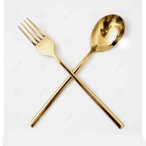 Luxury Stainless Steel wedding banquet gold polished <b>Spoon</b> with Gold Salad <b>spoon</b> servers Round Handle <b>Serving</b> <b>Spoons</b> - Product Image 1