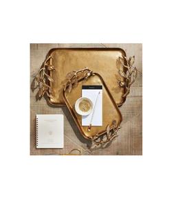 Bandeja de Servir de Latón Martillado de Lujo para Cenas Elegantes con una Textura Impresionante y un Brillo Radiante para una Presentación Decorativa - Product Image 1