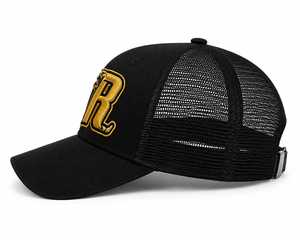Custom Embroidered Black Mesh Trucker <b>Cap</b> with 3D 6 Panel Black Trucker <b>Hat</b> Summer Wear Trucker <b>Cap</b> for Sports and Casual Wear - Product Image 3