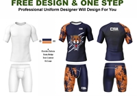 Ensemble de rashguard personnalisé imprimé numériquement pour BJJ, MMA et lutte, vente en gros directe d'usine, combinaison de compression respirante pour hommes