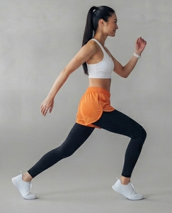 Leggings de sport taille haute pour femmes, longueur intégrale, avec cordon de serrage à la taille, shorts de sport pour la gym, vêtements de sport pour femmes, pantalon court double couche - Product Image 4