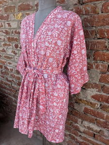 2026 Más Vendido: Bata tipo kimono con estampado de bloques y estampado Anokhi, para dama de honor, ropa de playa y uso casual para mujer - Product Image 3