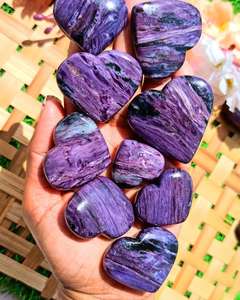 Cristal de Charoita Natural Grabado en Forma de Corazón, Pulido a Mano, Gema Púrpura, Feng Shui, Meditación, Reiki, Sanación Energética de Chakras, Espiritual - Product Image 6