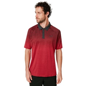 Chemise à manches courtes pour homme, bleu dégradé uni, tricotée, séchage rapide, coupe décontractée, 100% polyester, logo sur le devant - Product Image 4