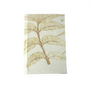 Cuaderno Personalizable de Tapa Dura Color Crema A5 con Impresiones de Hojas Frescas en Toda la Cubierta, Diario - Product Image 1