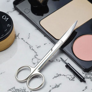 Ciseaux de beauté en acier inoxydable incurvés de 14 cm avec manche en céramique et finition miroir pour la coupe des sourcils par ANAAIF - Product Image 3