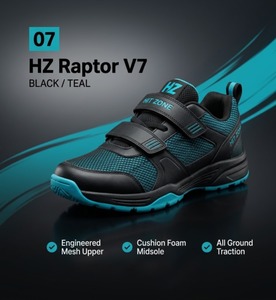 Zapatos de críquet profesionales con tacos metálicos, alta adherencia, calzado para partidos con construcción ligera y soporte amortiguador - Product Image 1