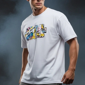 Camiseta de Hombre de Alta Calidad, Estilo Vintage, Tejida, 300gsm, Oversize, de Algodón, con Estampado, Nueva Colección 2026, Manga Corta, Ropa Urbana - Product Image 1