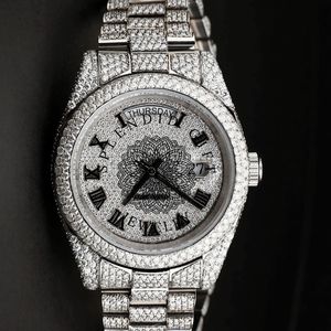 Reloj de Diamantes de Lujo Splendid Gift Jewelry, 28 mm, Moissanita/Brazalete de Plata, Cuarzo Analógico, Movimiento ETA, Esfera con Números Romanos, Zafiro - Product Image 2