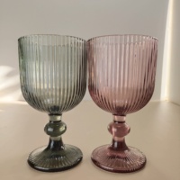 Fabricants chinois de verres à vin à rayures verticales, gobelets en verre ambré et violet pour bar, fête ou mariage