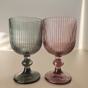 Chinese <strong>Glass</strong> <strong>Cups</strong> Manufacturers Vertical Stripe Wine <strong>Glasses</strong> Goblet <strong>Amber</strong> Purple <strong>Glass</strong> Wine <strong>Glasses</strong> for Bar Party or Wedding - Product Image 1